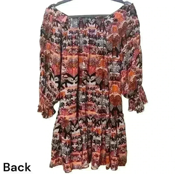 Free People Boho See Ya There Orange Mini Dress, Size XS - Picture 5 of 9